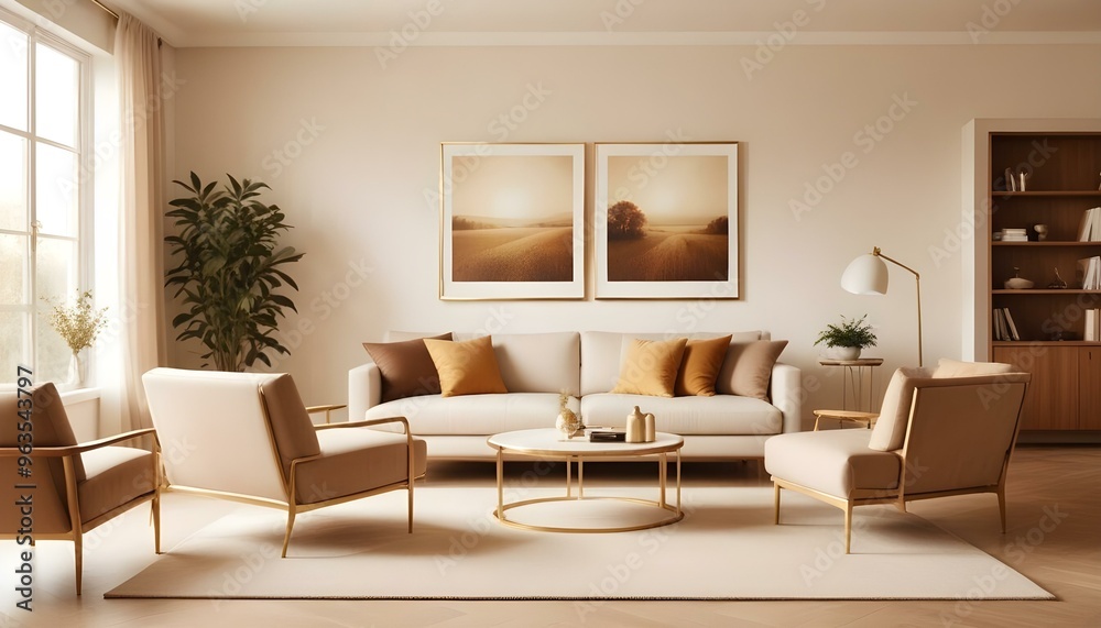 Fototapeta premium Photo interior modern design room 3d illustration