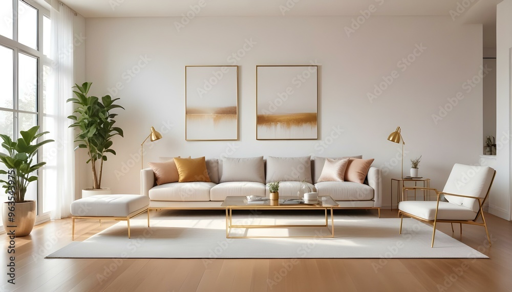 Fototapeta premium Photo interior modern design room 3d illustration