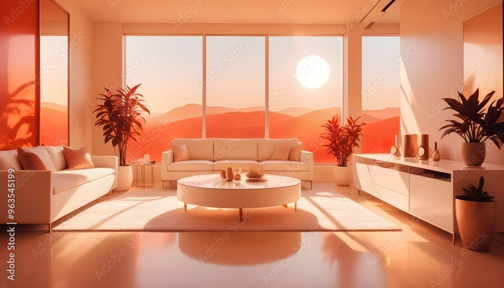 Photo interior modern design room 3d illustration Photo interior modern design room 3d illustration
