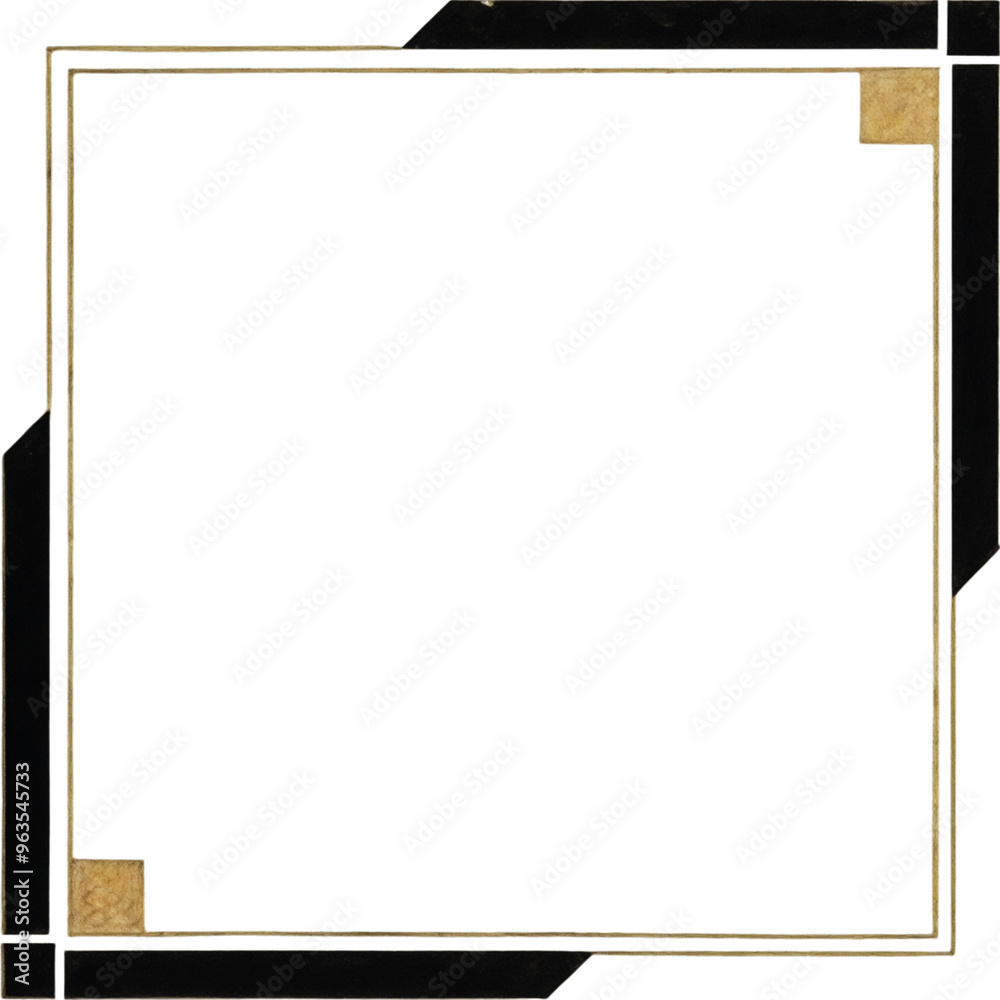Obraz premium A black and gold framed square