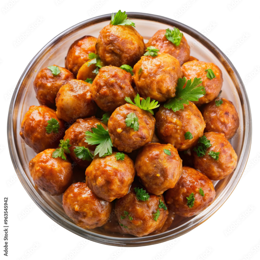 Fototapeta premium Meatballs on transparent background.