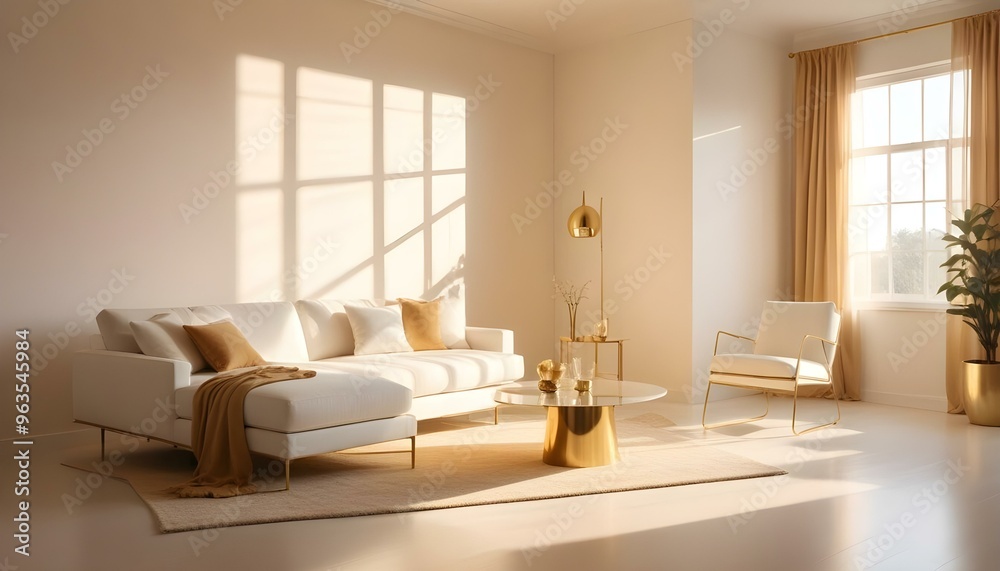 Fototapeta premium Photo interior modern design room 3d illustration