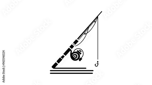 Minimalist fishing rod icon. Clean and simple design.