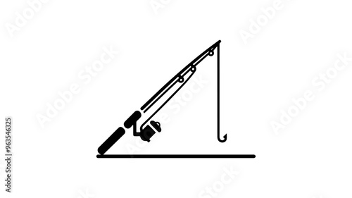 Wallpaper Mural Minimalist fishing rod icon. Clean and simple design. Torontodigital.ca