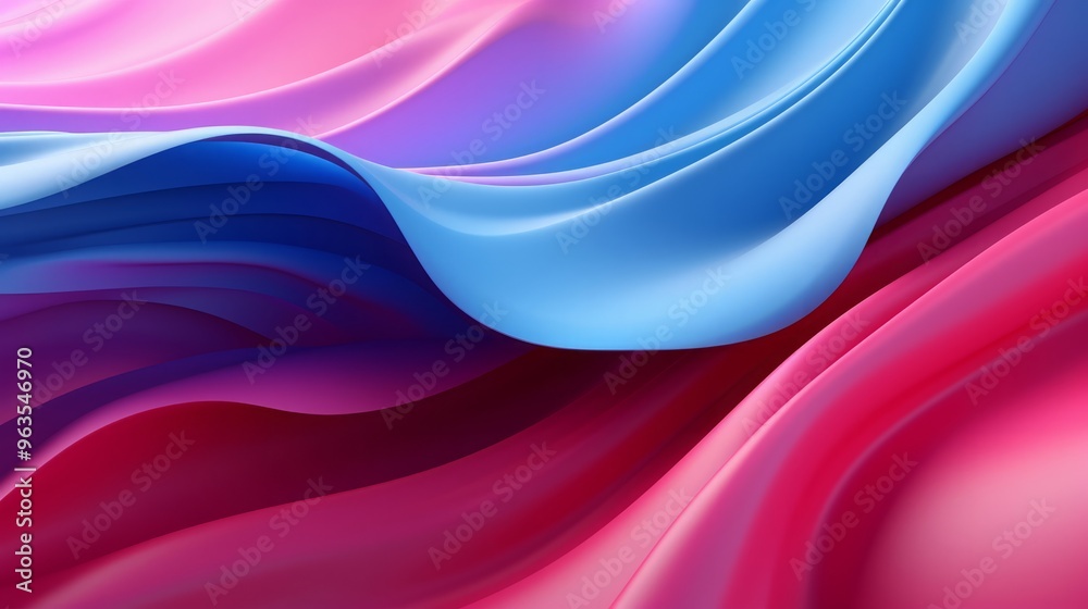 A vibrant 3D waves wallpaper in pink and blue color scheme, suitable for desktop, landing pages, and posters A vibrant 3D waves wallpaper in pink and blue color scheme, suitable for desktop, landing pages, and posters