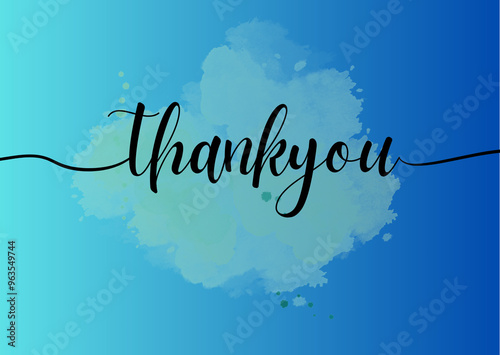 Elegant Thank You Calligraphy with Watercolor Background
