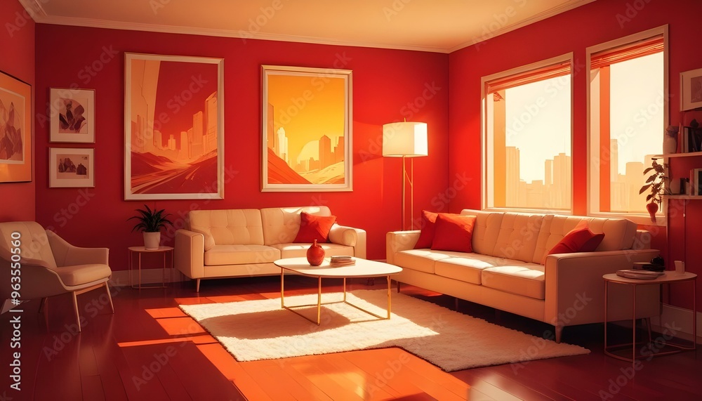 Photo interior modern design room 3d illustration Photo interior modern design room 3d illustration