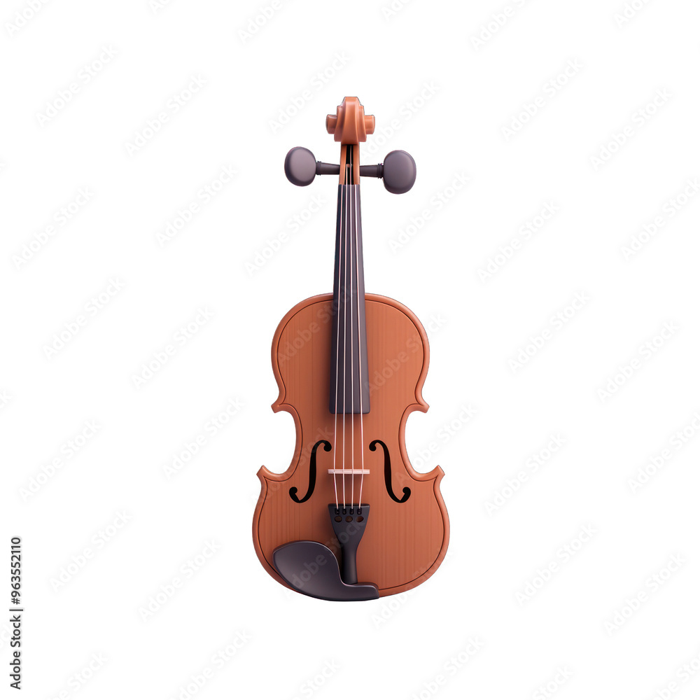 Obraz premium A beautifully crafted violin, ideal for music enthusiasts and artists, showcasing fine details and elegance. 3d render
