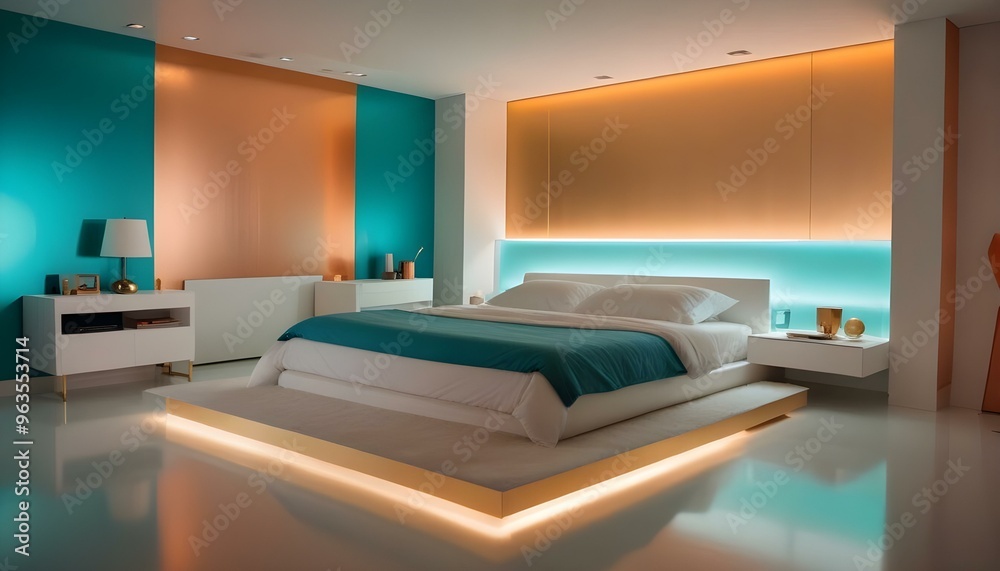 Photo interior modern design room 3d illustration