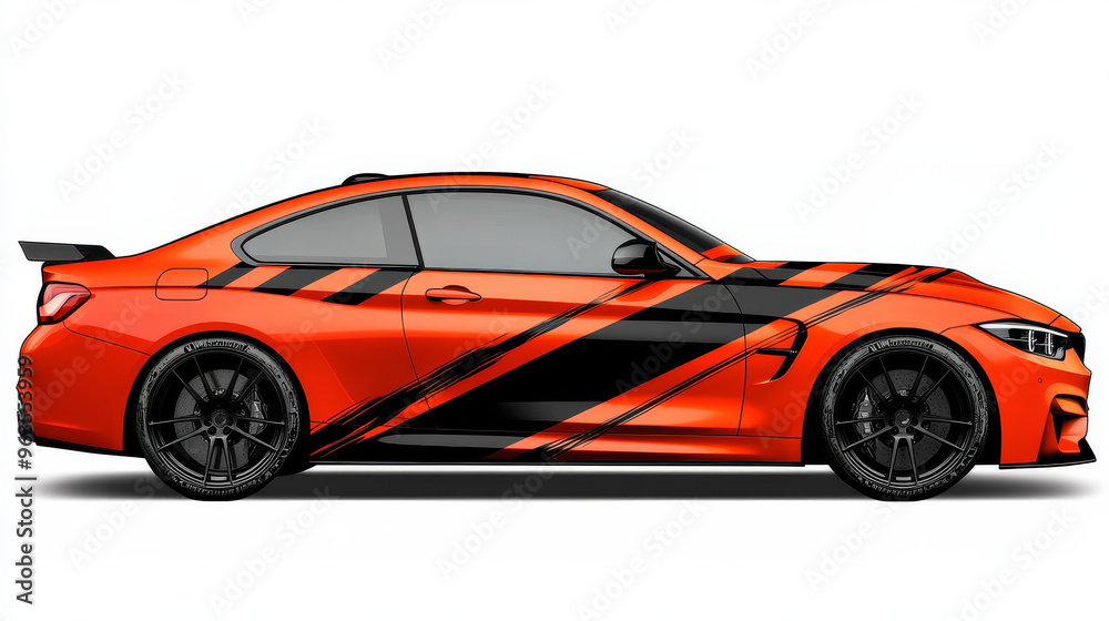 Wrap design for cars with black sports stripes. Wrap design for cars with black sports stripes.