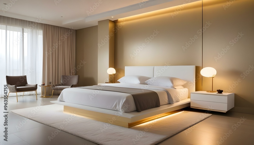 Fototapeta premium Photo interior modern design room 3d illustration