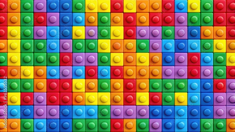 Vibrant and glossy plastic constructor rainbow style seamless pattern for a high quality and unique design Vibrant and glossy plastic constructor rainbow style seamless pattern for a high quality and unique design