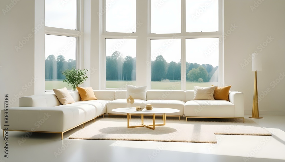 Fototapeta premium Photo interior modern design room 3d illustration