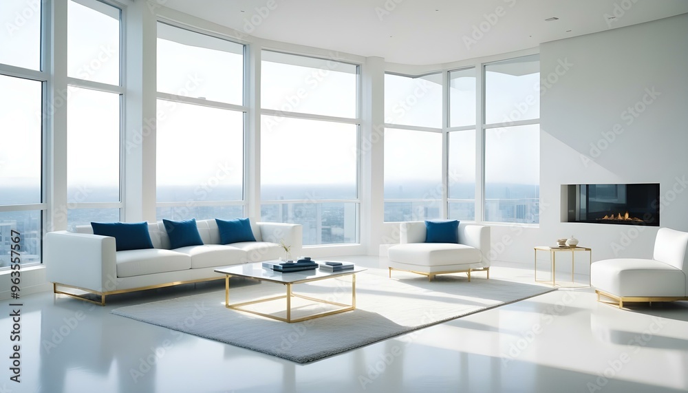 Photo interior modern design room 3d illustration Photo interior modern design room 3d illustration