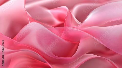 Abstract Pink Fabric with Soft Drapes and Texture photo