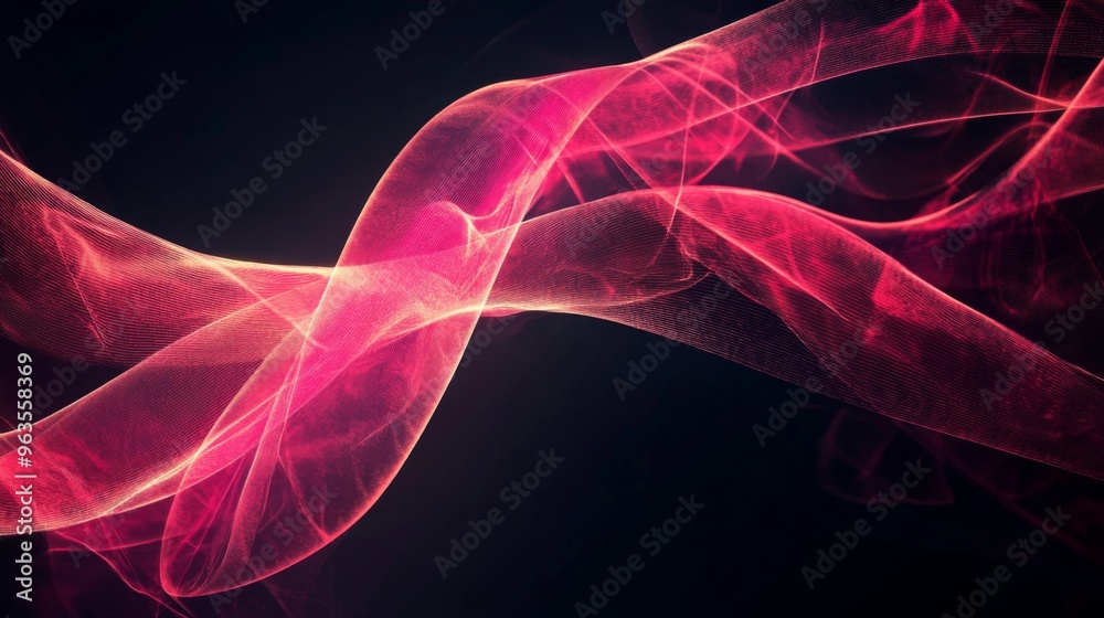 Abstract Red and Yellow Swirling Lines on Black Background Abstract Red and Yellow Swirling Lines on Black Background