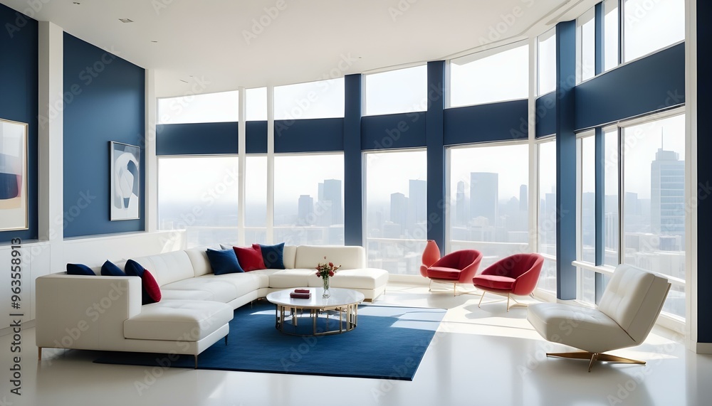 Photo interior modern design room 3d illustration Photo interior modern design room 3d illustration