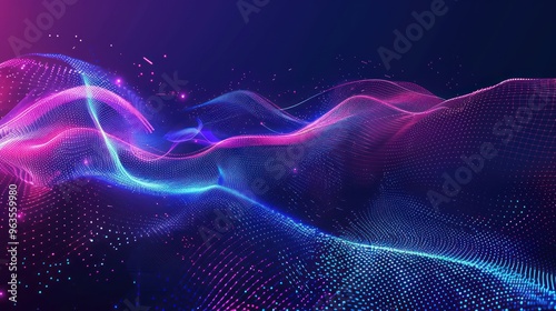 Abstract Digital Wave of Colors