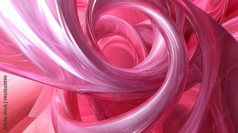 Abstract Pink Swirling Glossy Shapes Abstract Pink Swirling Glossy Shapes