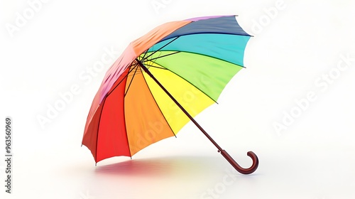 A slightly enlarged, high-definition image of a classic umbrella isolated against a pure white background.