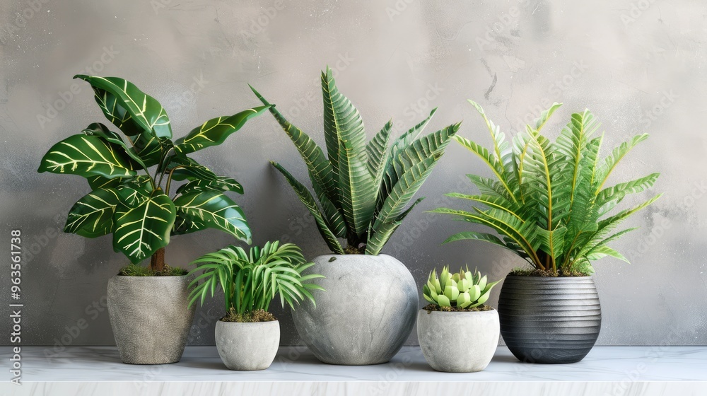 Artificial plants in fiber containers