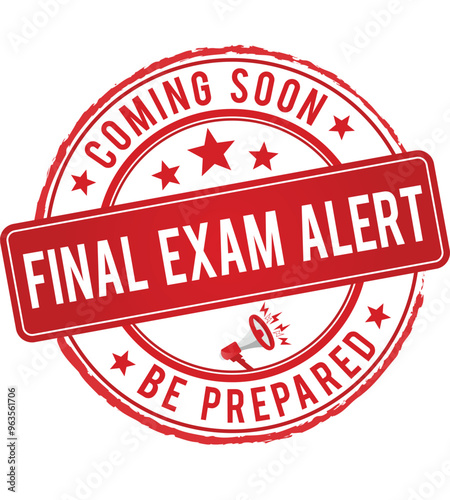 Final Exam Alert in red grunge Stamp