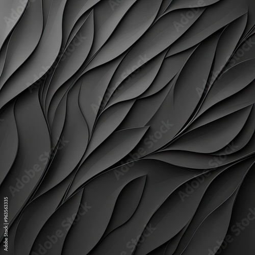 Abstract black wave pattern creating a sense of depth and texture. Ideal for backgrounds, presentations, and modern designs.