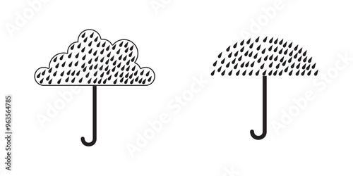 Umbrella. Parasol. Rain. Bad weather. Illustration