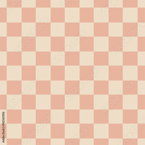 Chequered seamless pattern. Duotone rose and beige colours. Vintage backdrop.