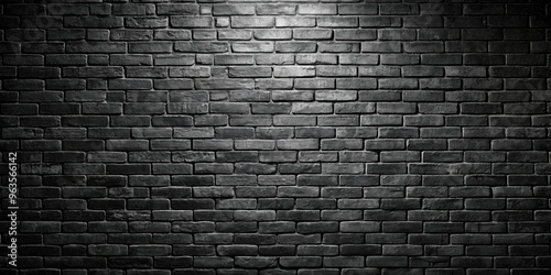 Black brick wall background with abstract concrete texture, perfect background for a grunge or industrial design project