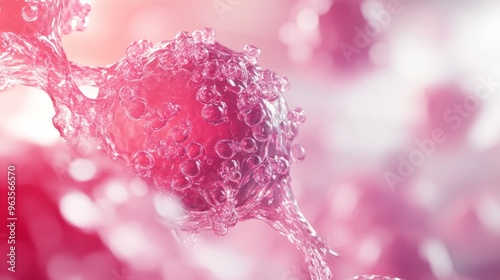 Pink Gel with Bubbles and Bokeh Background