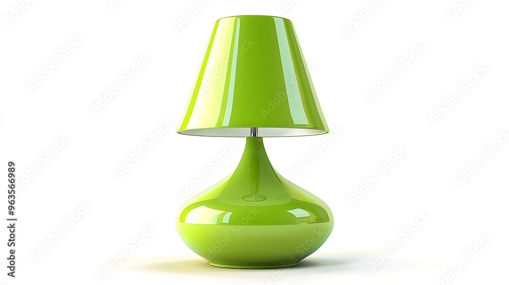 A slightly enlarged, high-definition image of a stylish green table lamp isolated against a pure white background. A slightly enlarged, high-definition image of a stylish green table lamp isolated against a pure white background.