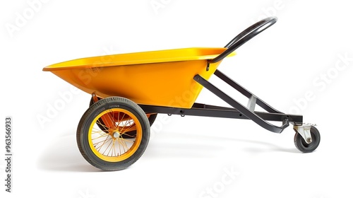 wheelbarrow isolated on white background photo