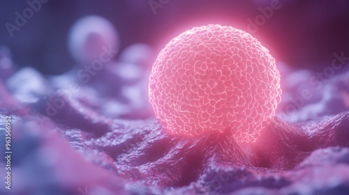 Close-up of a Pink Cell with a Textured Surface photo