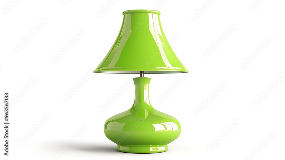A slightly enlarged, high-definition image of a stylish green table lamp isolated against a pure white background. A slightly enlarged, high-definition image of a stylish green table lamp isolated against a pure white background.
