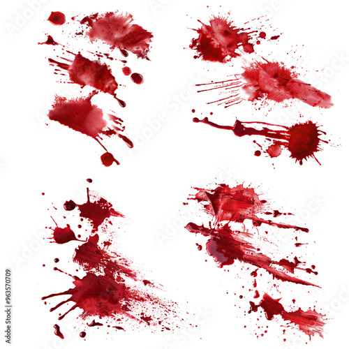 Set of blood stains, cut out