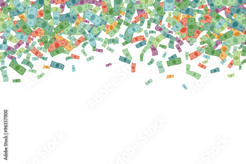 Vector money banknotes background element in flat style