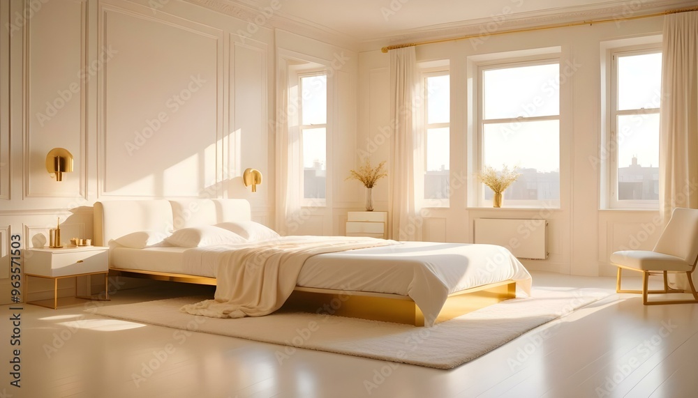 Fototapeta premium Photo interior modern design room 3d illustration