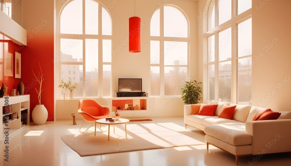 Fototapeta premium Photo interior modern design room 3d illustration