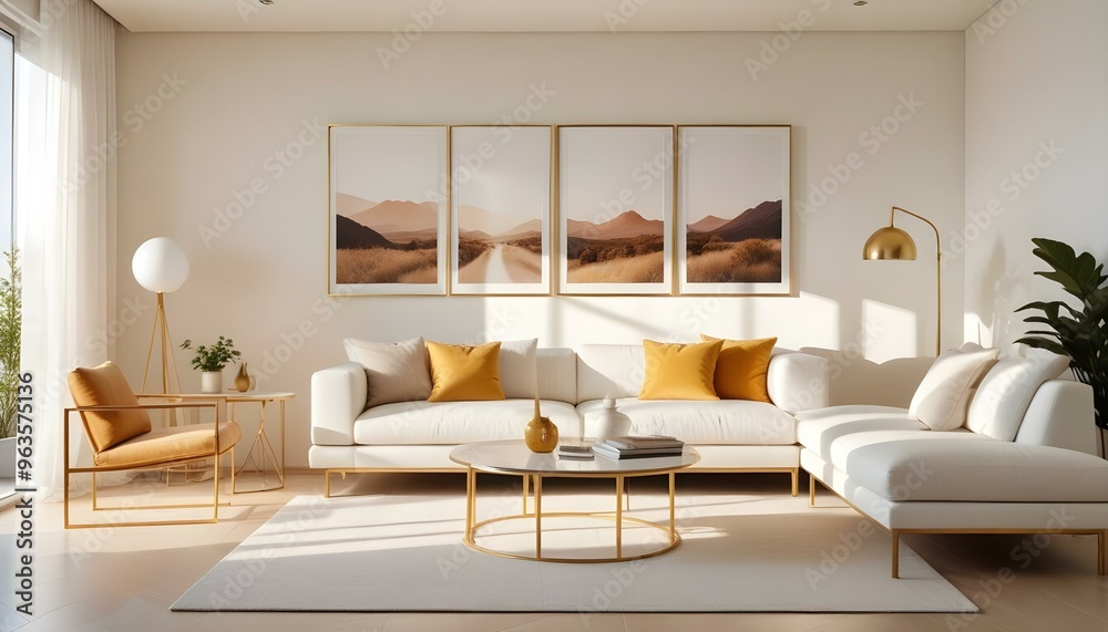 Fototapeta premium Photo interior modern design room 3d illustration