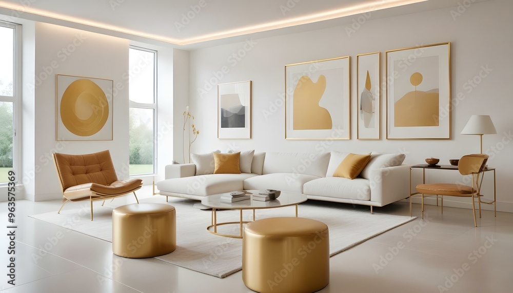 Fototapeta premium Photo interior modern design room 3d illustration