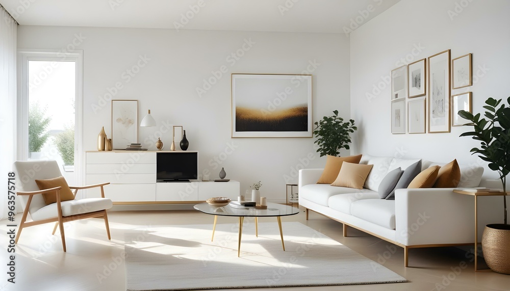 Fototapeta premium Photo interior modern design room 3d illustration