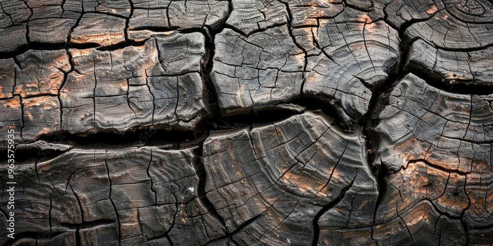 Fototapeta premium Rustic Wood Texture - Detailed Cracked Surface. AI generated illustration