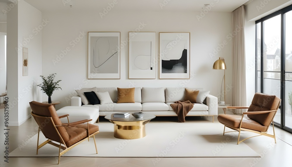 Fototapeta premium Photo interior modern design room 3d illustration