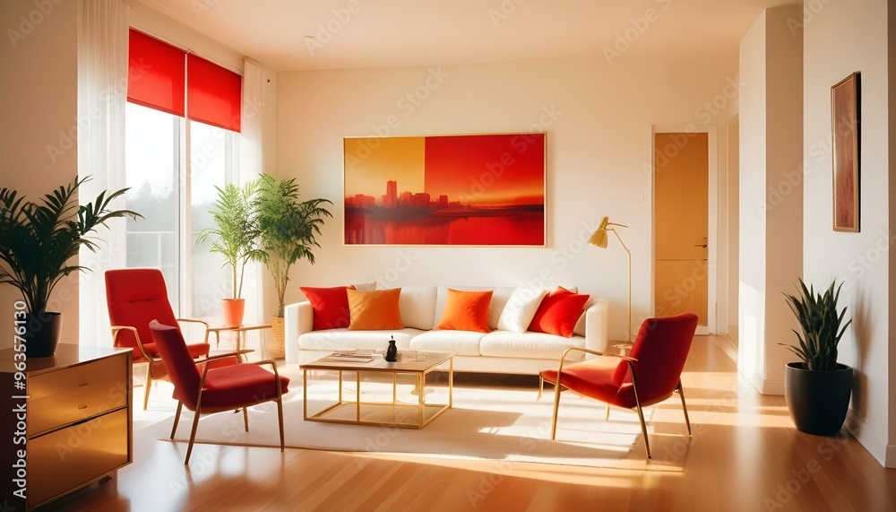 Fototapeta premium Photo interior modern design room 3d illustration