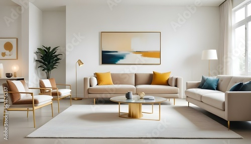 Photo interior modern design room 3d illustration