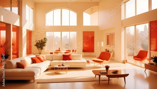 Photo interior modern design room 3d illustration