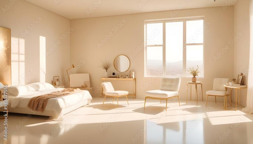 Fototapeta premium Photo interior modern design room 3d illustration