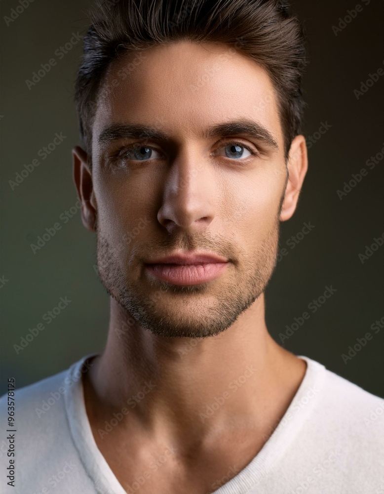 Natural Beauty Portrait of a Model with Minimal Makeup, Soft Lighting, and a Focus on Skin Texture Natural Beauty Portrait of a Model with Minimal Makeup, Soft Lighting, and a Focus on Skin Texture