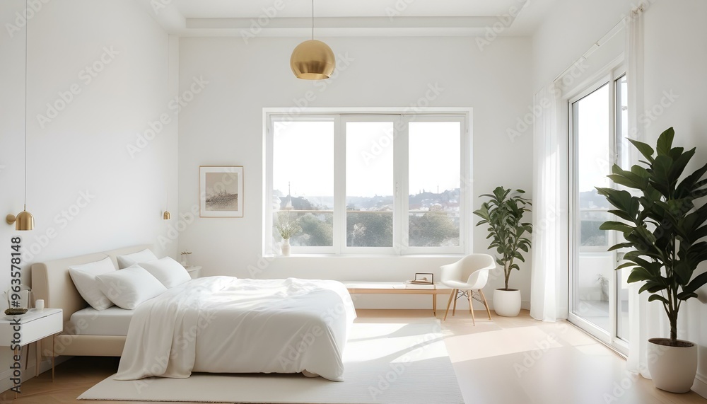 Fototapeta premium Photo interior modern design room 3d illustration